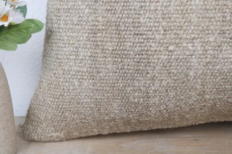 Boho Pillow Sham Cover, 16x24 Beige Cushion Case, Interior Designer Pillow, Christmas Cushion, Cushion Case, Ottoman Pillow Sham, Pillow for Couch - 3