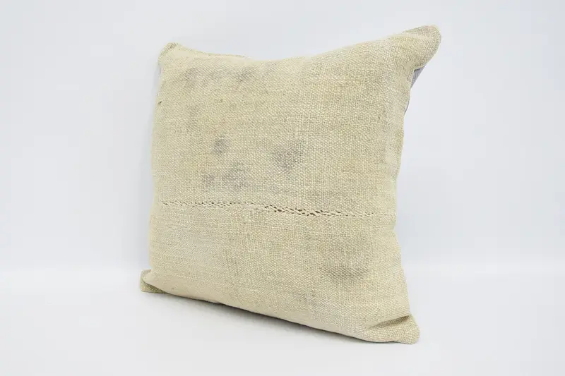 Pillow for Couch, Cushion Cover, Kilim Pillow, Bolster Throw Pillow Sham, 16x16 Beige Cushion Case, Ethnical Kilim Rug Pillow - 4
