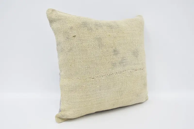 Pillow for Couch, Cushion Cover, Kilim Pillow, Bolster Throw Pillow Sham, 16x16 Beige Cushion Case, Ethnical Kilim Rug Pillow - 3