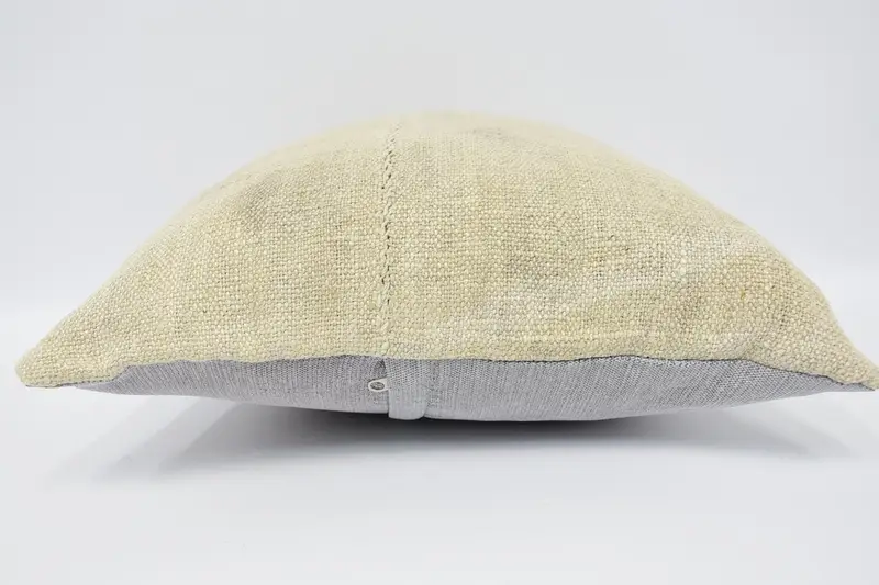 Pillow for Couch, Cushion Cover, Kilim Pillow, Bolster Throw Pillow Sham, 16x16 Beige Cushion Case, Ethnical Kilim Rug Pillow - 5