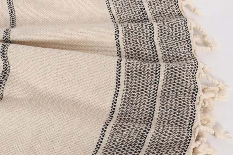 Housewarming Gift, Beach Blanket, 104x96 Cotton Striped Towel, Custom Shower Curtain, Woven Throw Blanket, Halloween Blanket, Tablecloth - 8