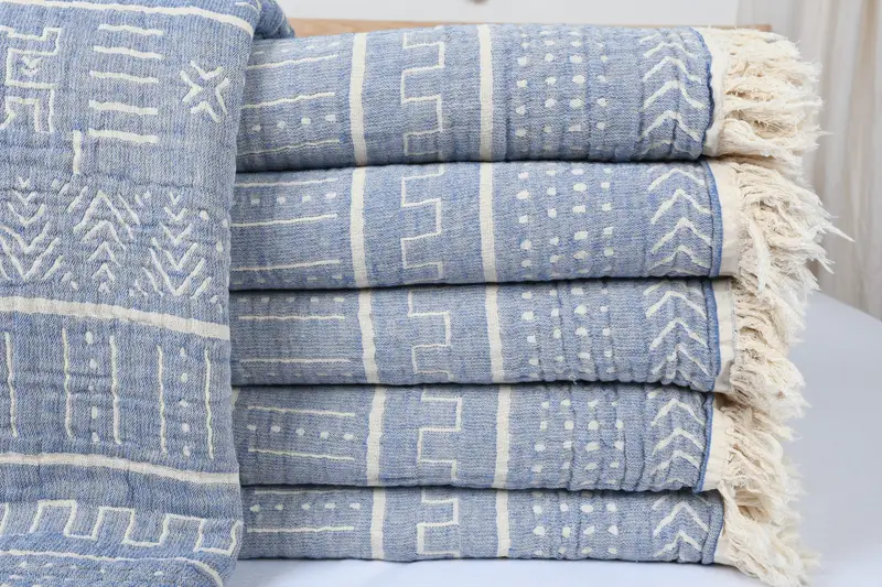 92x80 Cotton Ethnic Design Towel, Bridal Shower Gift, Best Wedding Gift, Woven Blanket, King Size Bedspread, Girl Trip Party Favor, Bridesmaid Gifts - 1