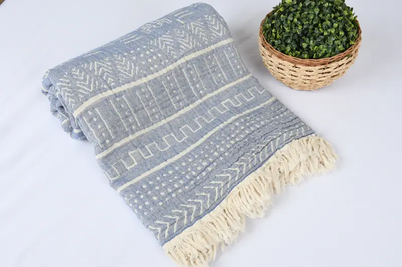 92x80 Cotton Ethnic Design Towel, Bridal Shower Gift, Best Wedding Gift, Woven Blanket, King Size Bedspread, Girl Trip Party Favor, Bridesmaid Gifts - 4
