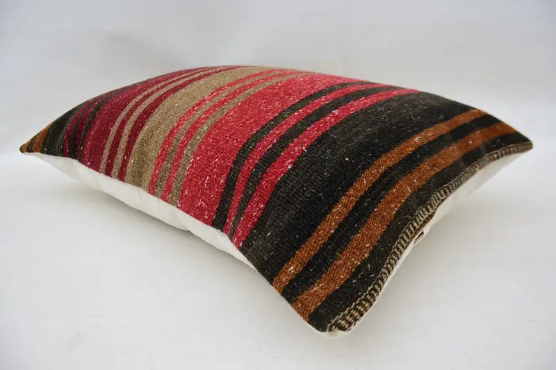 Tapestry Pillow, 16x24 Red Cushion, Morroccon Kilim Cushion Pillow, Gift Pillow, Interior Designer Pillow, Pillow for Sofa, Pillow - 6