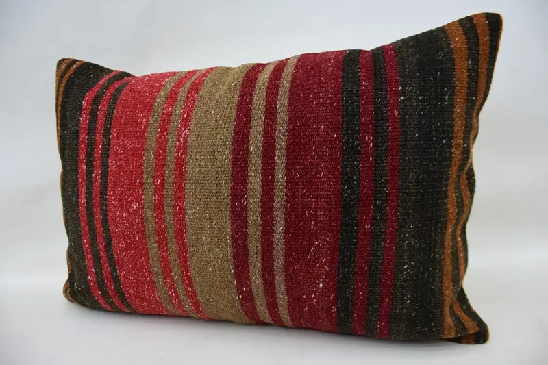 Tapestry Pillow, 16x24 Red Cushion, Morroccon Kilim Cushion Pillow, Gift Pillow, Interior Designer Pillow, Pillow for Sofa, Pillow - 3