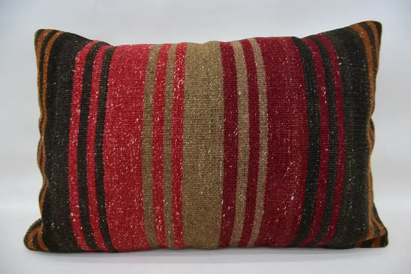 Tapestry Pillow, 16x24 Red Cushion, Morroccon Kilim Cushion Pillow, Gift Pillow, Interior Designer Pillow, Pillow for Sofa, Pillow - 4