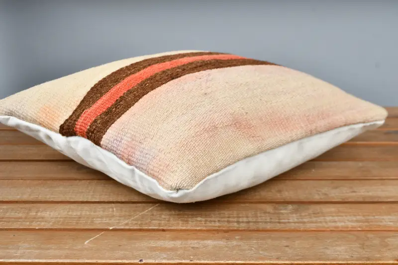 Pillow for Couch, 12x12 Beige Pillow Cover, Colorful Pillow, Yoga Pillow Case, Cushion Case, Turkish Pillow, Kilim Pillow Cover, Luxury Pillow - 4