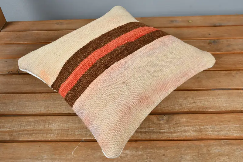 Pillow for Couch, 12x12 Beige Pillow Cover, Colorful Pillow, Yoga Pillow Case, Cushion Case, Turkish Pillow, Kilim Pillow Cover, Luxury Pillow - 2