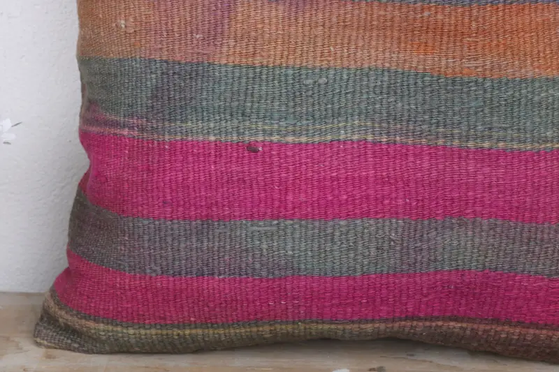 20x20 Pink Cushion Cover, Ottoman Pillow Cover, Throw Kilim Pillow, Gift Pillow, Pillow, Ikat Pillow Cover, Vintage Kilim Throw Pillow - 3