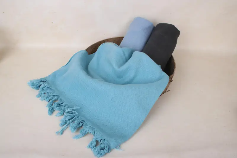 Sand-free towel, 64x40 Cotton Herringbone Towel, Bride Gift, Embroidery Towel, Bath towel, Luxury towel, Organic cotton Turkish peshtemal towel - 1