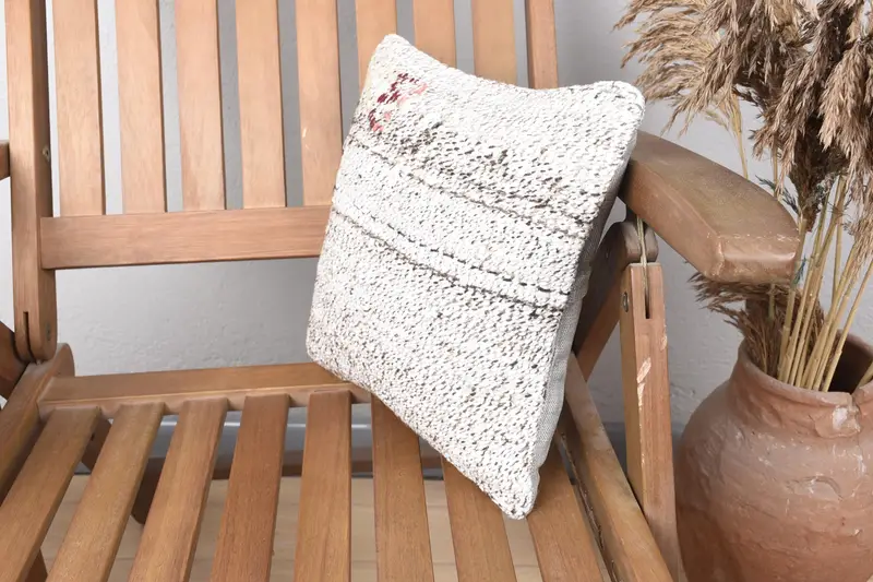 Vintage Pillow, Pillow Cover, One Of A Kind Pillow Cover, 12x12 White Pillow Case, Pillow for Sofa, Christmas Pillow Cover, Antique Pillows - 3