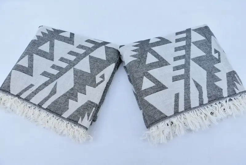 Bachelorette Towel, Bridal Party Gifts, Fouta towel, Sand-resistant towel, Turkish Towel Beach, 76x40 Cotton Geometric Towel, Beach Size Towel - 5