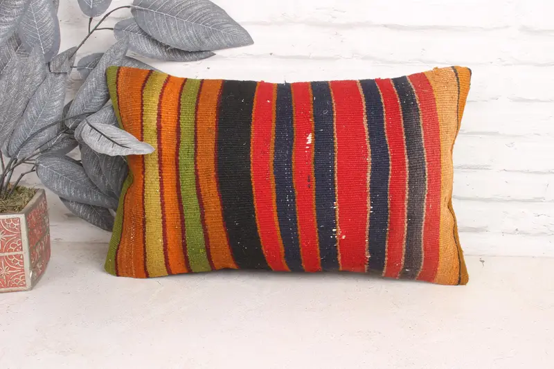 Gift Pillow, Pillow Sham, Oriental Pillow Cover, Antique Pillows, 12x20 Red Pillow Cover, Boho Pillow, Bolster Pillow Cover, Pet Cushion Case - 1