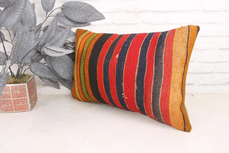 Gift Pillow, Pillow Sham, Oriental Pillow Cover, Antique Pillows, 12x20 Red Pillow Cover, Boho Pillow, Bolster Pillow Cover, Pet Cushion Case - 4