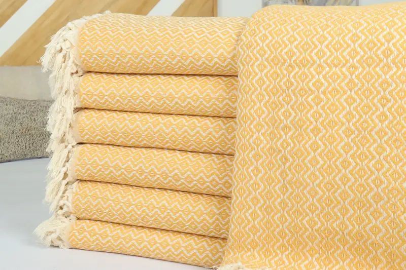Turkish Tablecloth, Bridal Shower Gift, Boho Throw Blankets, Custom Blanket, Oversized Beach Towel, 96x80 Cotton Diamond Towel, Maid Of Honor Gift - 2