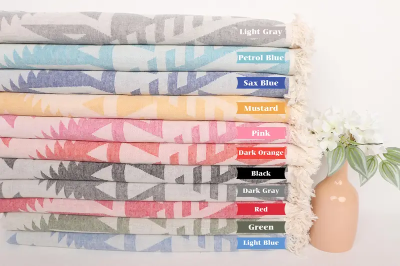 Personalized Gift For Him, Handmade Gift, Lightweight Turkish towel, Friends Beach Towel, Bachelorette Party Gifts, 76x40 Cotton Geometric Towel - 1