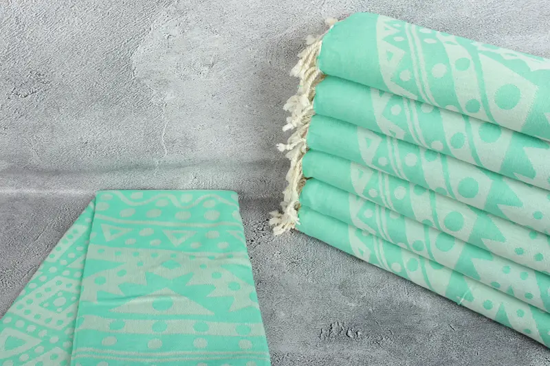Sand-free towel, Hammam towel, Bride Gift, 70x40 Cotton Round Pattern Towel, Large Turkish Towel, Cancun Bachelorette Party Gift Ideas, Pool Towels - 3
