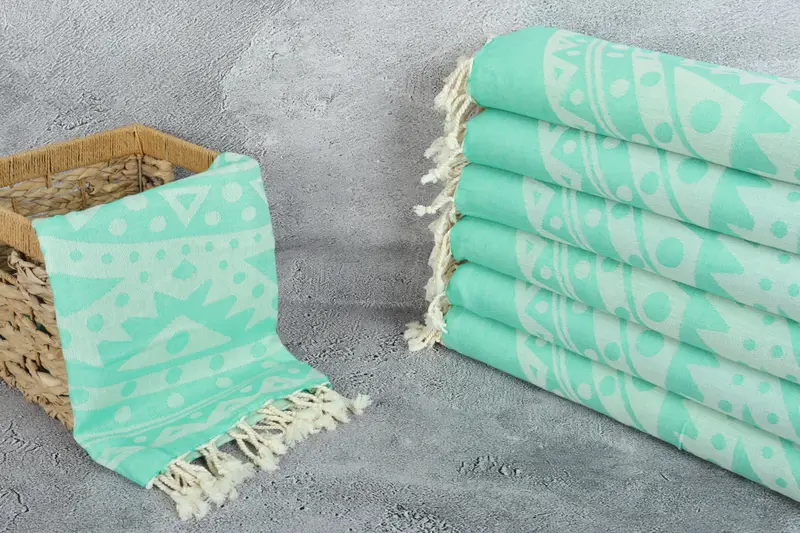 Sand-free towel, Hammam towel, Bride Gift, 70x40 Cotton Round Pattern Towel, Large Turkish Towel, Cancun Bachelorette Party Gift Ideas, Pool Towels - 4