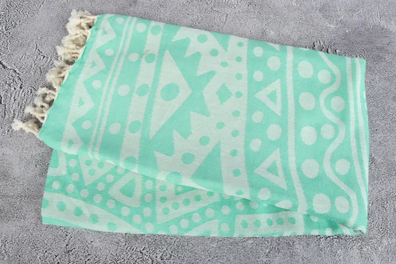Sand-free towel, Hammam towel, Bride Gift, 70x40 Cotton Round Pattern Towel, Large Turkish Towel, Cancun Bachelorette Party Gift Ideas, Pool Towels - 7