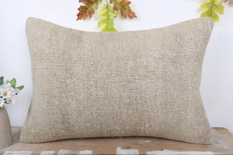 Kilim Cushion Sham, Cushion Case, Pillow for Couch, 16x24 Beige Pillow Cover, Traditional Pillow Sham, Turkish Pillow, Ottoman Cushion Cover - 2
