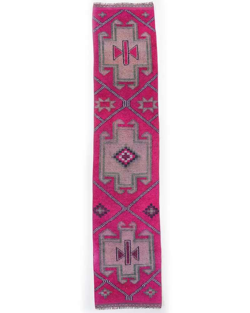 Zarif Pembe Halı, 2,2x10,4 ft Sağlam Konfor