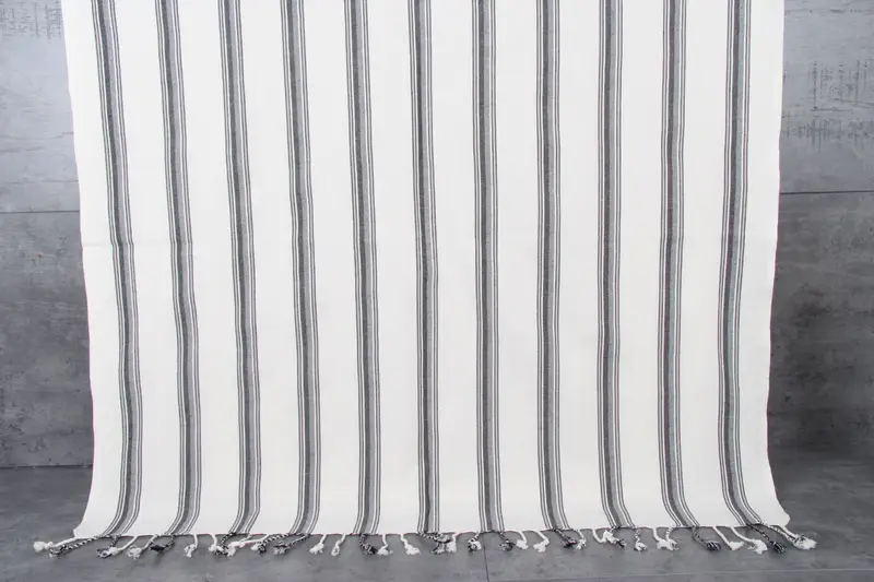 Wholesale Black and Gray Striped Peshtemal Bath Towel, 38x71 Inches