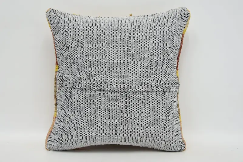 Pillow for Couch, Cushion, Turkish Kilim Pillow, Custom Cushion Case, 12x12 Yellow Pillow Cover, Vintage Pillow, Retro Throw Cushion Case - 6