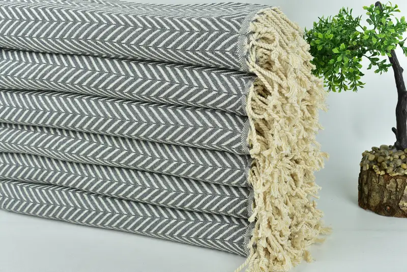 Personalized Turkish Towel, Beach Wedding Favor, Lightweight Turkish towel, Christmas Favors, Luxury towel, 70x40 Cotton Zig zag Towel, Guest Towel - 3