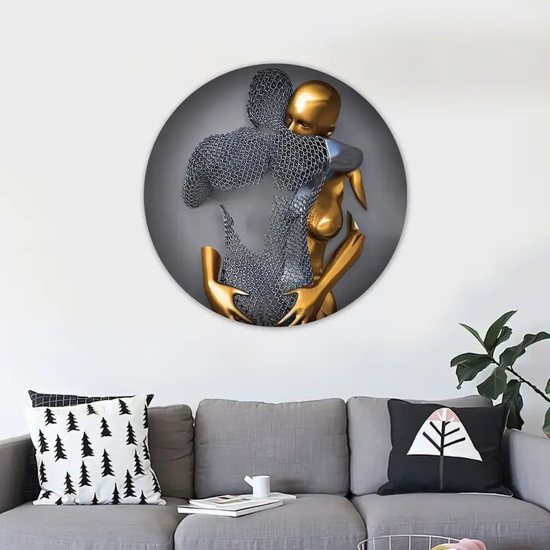 Elegant 3D Romantic Couple Canvas - Luxury Wall Art