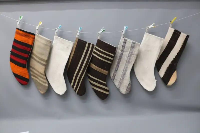 Patrón de adornos navideños, calcetín navideño de 22 pulgadas de ancho