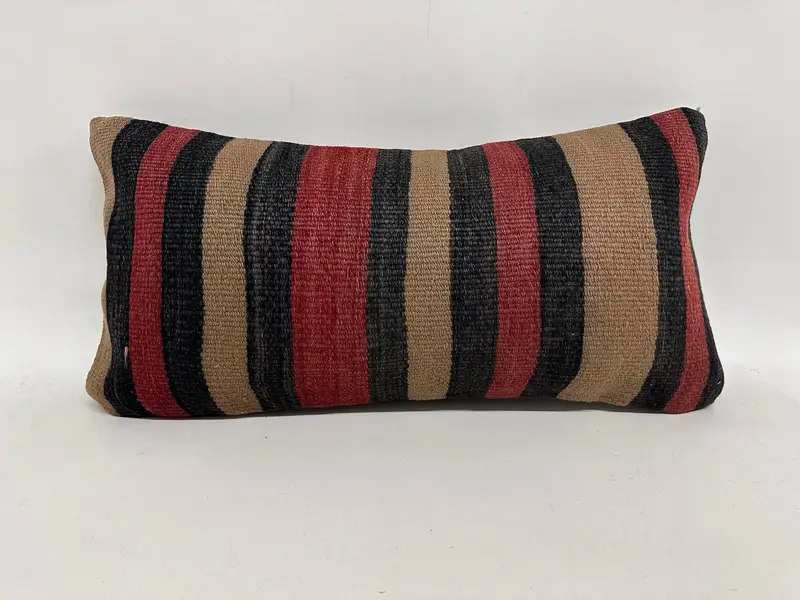 Gift Pillow, Pillow for Couch, Bohemian Cushion Cushion, Antique Pillows, Handwoven Pillow Case, 12x24 Red Cushion Case, Pillow Case - 1