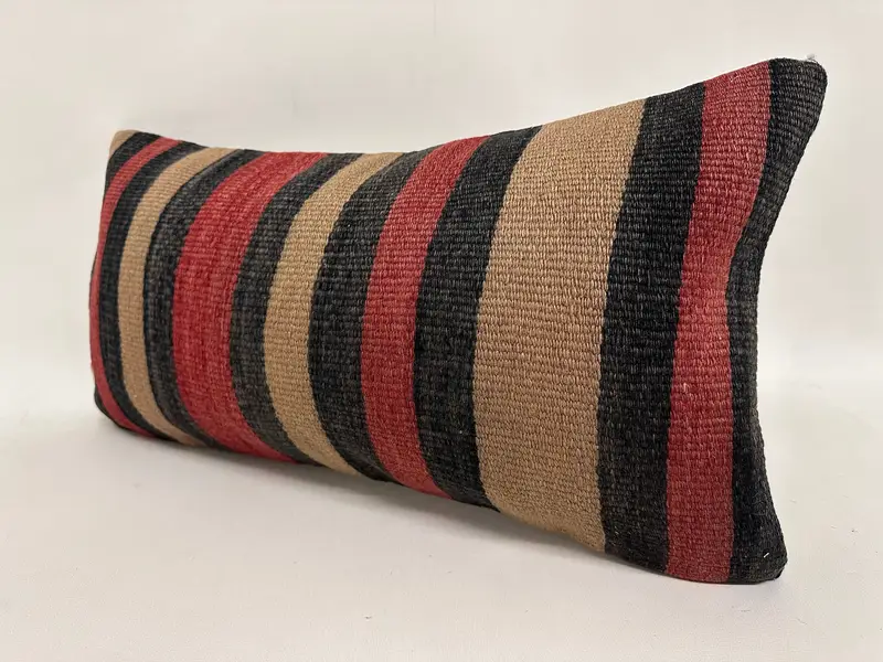 Gift Pillow, Pillow for Couch, Bohemian Cushion Cushion, Antique Pillows, Handwoven Pillow Case, 12x24 Red Cushion Case, Pillow Case - 3