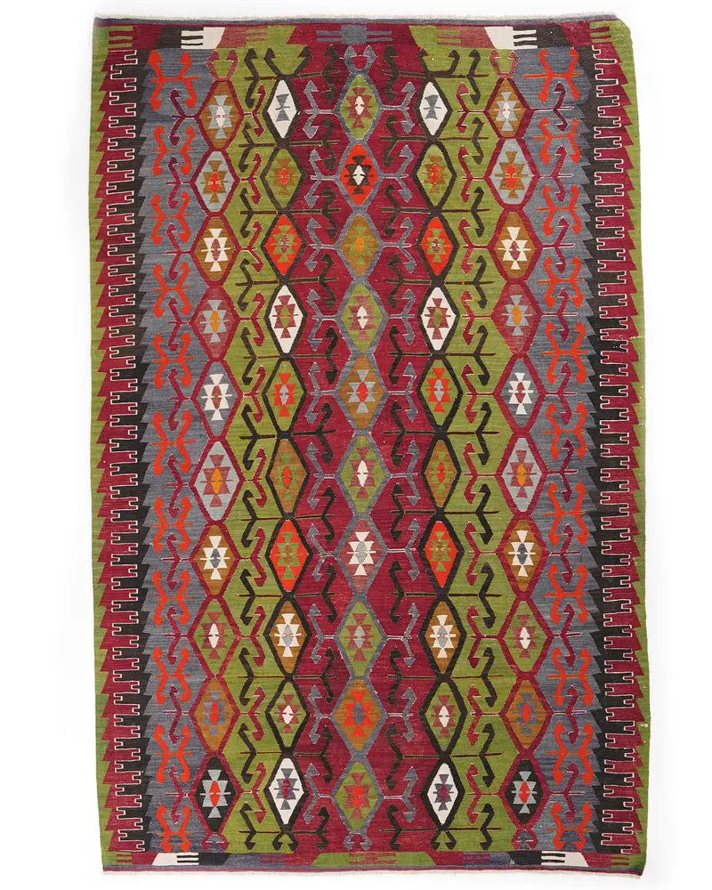 Zarif Yeşil Halı, 6,6x10,2 ft Şık Dekor Essential