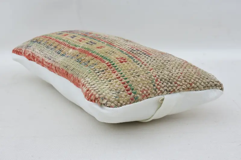 Antique Pillows, Southwestern Cushion Case, Vintage Pillow, 8x16 Beige Pillow Cover, Cushion, Kilim Cushion Sham, Bolster Throw Pillow Sham - 6