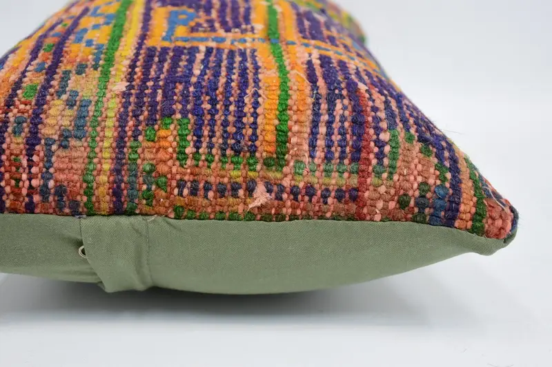 Pillow for Sofa, 12x20 Blue Cushion, Gift Pillow, Nomadic Pillow, Kilim Cushion Sham, Decorative Throw Cushion Case, Pillow Sham - 5