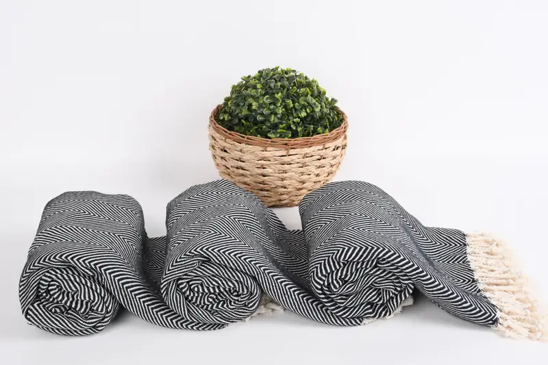 Lightweight Turkish towel, Custom Bath Towel, Memorial Gift, Bridesmaid Gift Towel, 70x40 Cotton Herringbone Towel, Personalized Beach Towel - 8