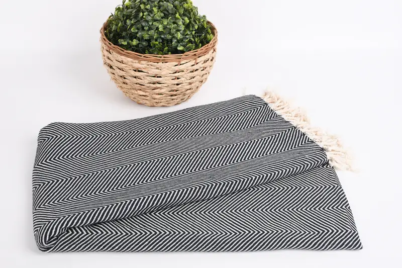 Lightweight Turkish towel, Custom Bath Towel, Memorial Gift, Bridesmaid Gift Towel, 70x40 Cotton Herringbone Towel, Personalized Beach Towel - 4