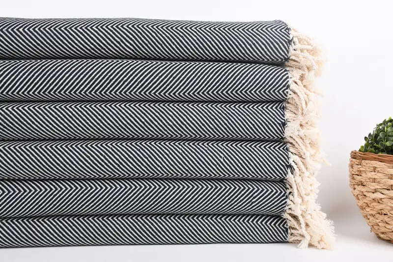 Lightweight Turkish towel, Custom Bath Towel, Memorial Gift, Bridesmaid Gift Towel, 70x40 Cotton Herringbone Towel, Personalized Beach Towel - 2