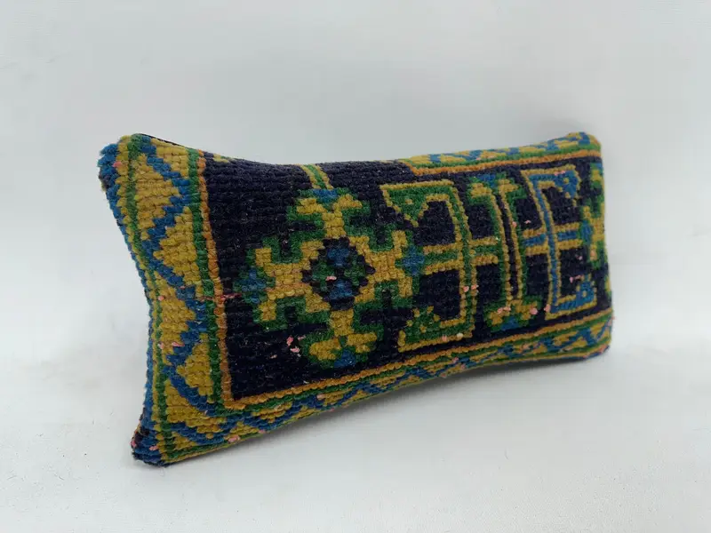 8x16 Blue Pillow, Ethnical Kilim Rug Pillow, Pillow Sham, Wholesale Cushion Cover, Aztec Pillow Cover, Vintage Kilim Pillow, Handmade Kilim Cushion - 3