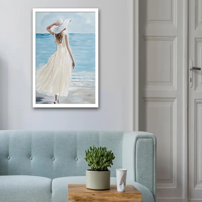 モダンな女性の部屋用のエレガントな抽象的な女性プリントガラス