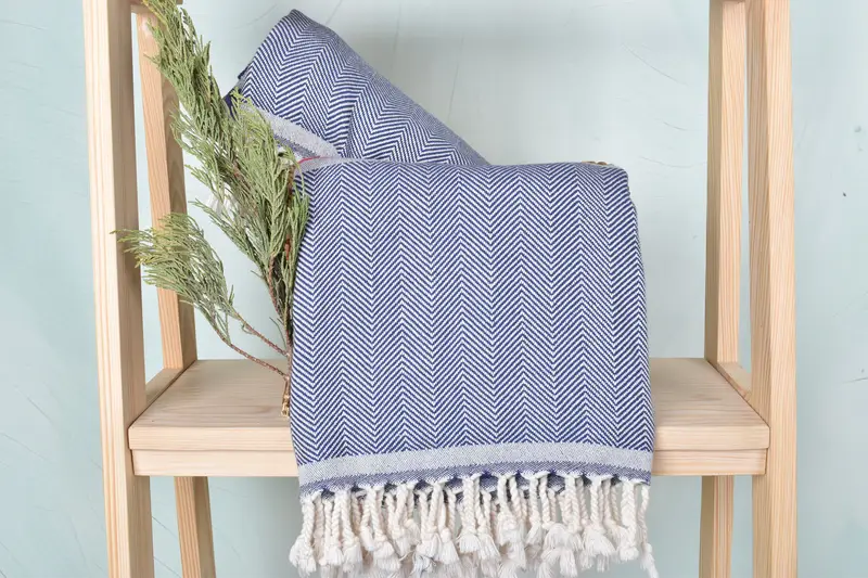 Handmade Gift, Thin and lightweight Turkish peshtemal, Wedding Favors, Yoga Towel, 68x36 Cotton Striped Towel, Lightweight towel, Gift Boxes Towel - 5