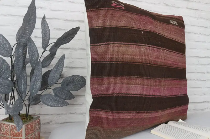 Vintage Kilim Pillow Cushion, 28x28 Purple Pillow, Vintage Pillow, Pillow, Pet Pillow Case, Boho Pillow, Kilim Pillow, Decorative Pillow - 3