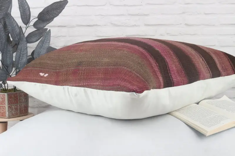 Vintage Kilim Pillow Cushion, 28x28 Purple Pillow, Vintage Pillow, Pillow, Pet Pillow Case, Boho Pillow, Kilim Pillow, Decorative Pillow - 7