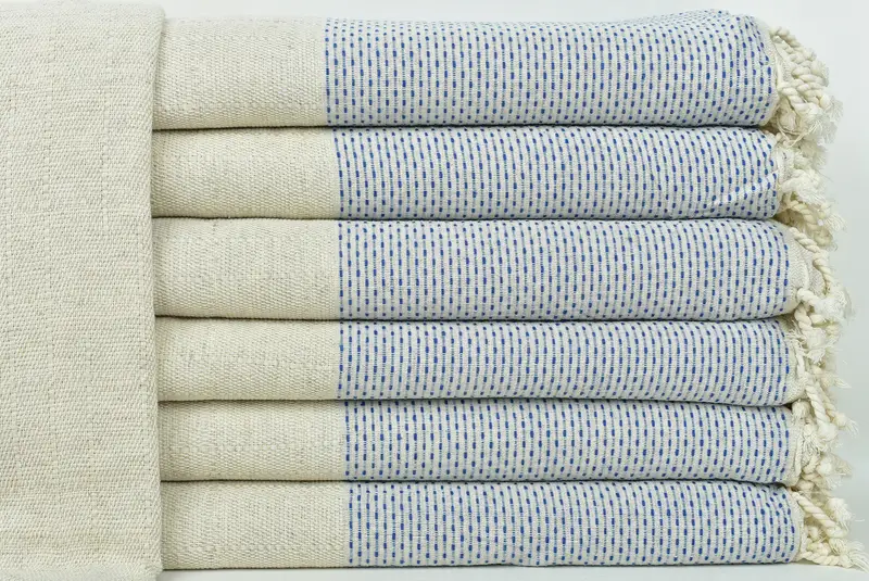 Housewarming Gift, 96x96 Cotton Polka Dot Towel, Woven Throw Blanket, Turkish Beach Blanket, Bridesmaid Gifts, Mother Of The Groom Gift - 1