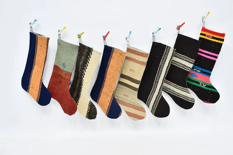 Festive Christmas Ornaments Pattern, 8 Inch Wide Christmas Stocking