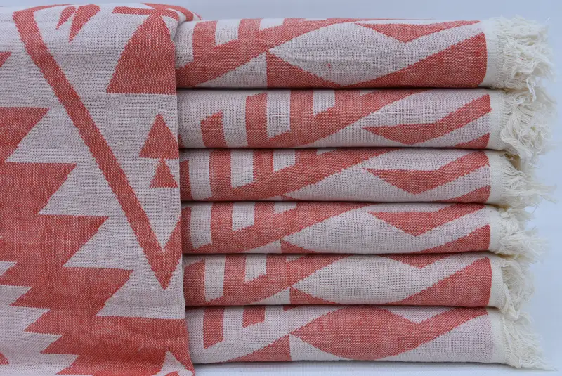 Quick-Dry Beach Towel, 76x40 Cotton Geometric Towel, Spa Towel, Wedding Gift For Bride, Wedding Towel, Organic Turkish towel, Bridal Shower Favors - 2