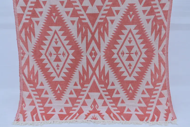 Quick-Dry Beach Towel, 76x40 Cotton Geometric Towel, Spa Towel, Wedding Gift For Bride, Wedding Towel, Organic Turkish towel, Bridal Shower Favors - 1