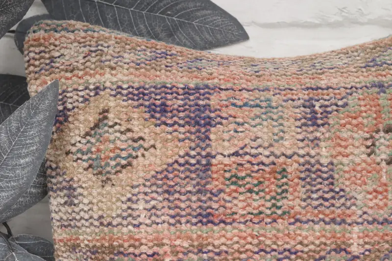 Wool Kilim Pillow Pillow Case, Turkish Pillow, Vintage Kilim Pillow, 14x14 Blue Pillow Sham, Pillow Sham, Handmade Kilim Cushion - 2