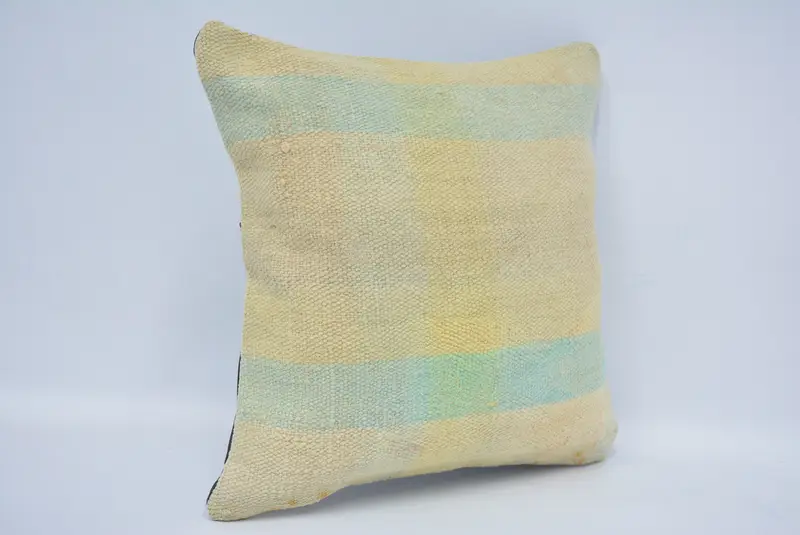 Handmade Embroidered Decorative Pillow, 12x12 Inch Square Pillow - 3