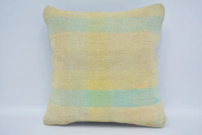 Handmade Embroidered Decorative Pillow, 12x12 Inch Square Pillow - 1
